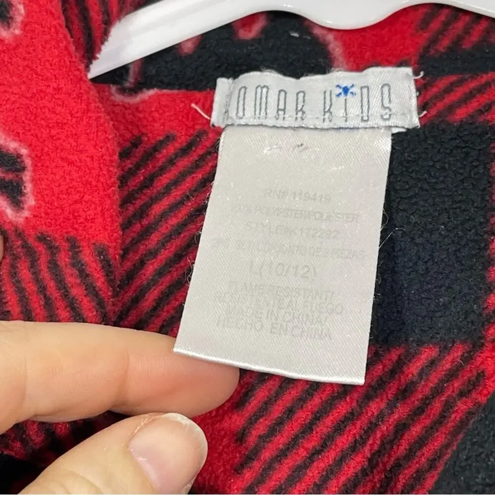 Komar Fleece, Buffalo Plaid Pajama Set. Size L (10/12). Excellent condition!